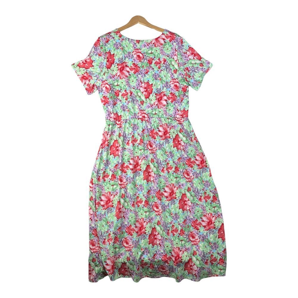 New WAYF Floral Print Cherise Watercolor Midi Dress size 2X Multicolor - Picture 7 of 9